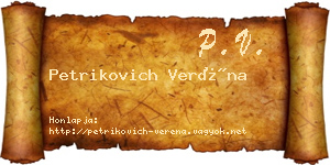 Petrikovich Veréna névjegykártya